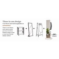 thumbnail image 2 of 360° Rotating 69"x20" Multifunctional Full Length Mirror with Hook Storage Rack Coat Rack with Mirror Solid Wood Floor Mirror Bedroom Living Room Cloakroom Space Saving (white), 2 of 15