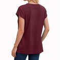 thumbnail image 4 of vigerkar Womens Summer Tops Short Sleeve Shirts for Women V Neck Basic Fashion Clothes With Pocket Wine, M, 4 of 9