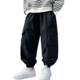 thumbnail image 3 of SGMVNU Boys Sweatpants 4-5 Years Boys Dress Pants Size 8-9 Boys Pants Drawstring Elastic Sweatpants Active Joggers Warm Sweatpants for Kids, 3 of 6