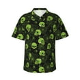 thumbnail image 1 of Balery Skulls And Cobwebs Camisas hawaianas de manga corta para hombre, camisas playeras de corte holgado, camisas de vacaciones con botones,Small, 1 of 7