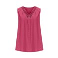 thumbnail image 7 of yoeyez Flowy Tank Tops for Women,Eyelet Summer Sleeveless Tops Ladies Round Neck Basic T-Shirts Casual Loose Fit Tunic 2025 Hot Pink,L, 7 of 7