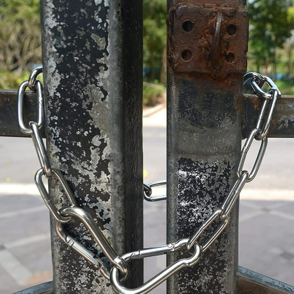 chain lock Stainless Steel Gate Latch Chain Lock for Metal/Wooden Fences (23.23X1.18X0.59Inch)