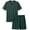 Green, variant on Pjs Men's Solid Bamboo Pajamas Set Short Sleeve V-Neck Top and Shorts with Pockets Loungewear 2-Piece for Men