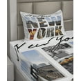 thumbnail image 2 of Ambesonne United States Fitted & Top Sheet Set with Sham, New York Collage, Multicolor, 2 of 4