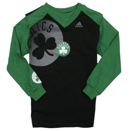 - Adidas NBA Basketball Youth Boys Boston Celtics 3-in-1 Muscle Shirt, Black / Green