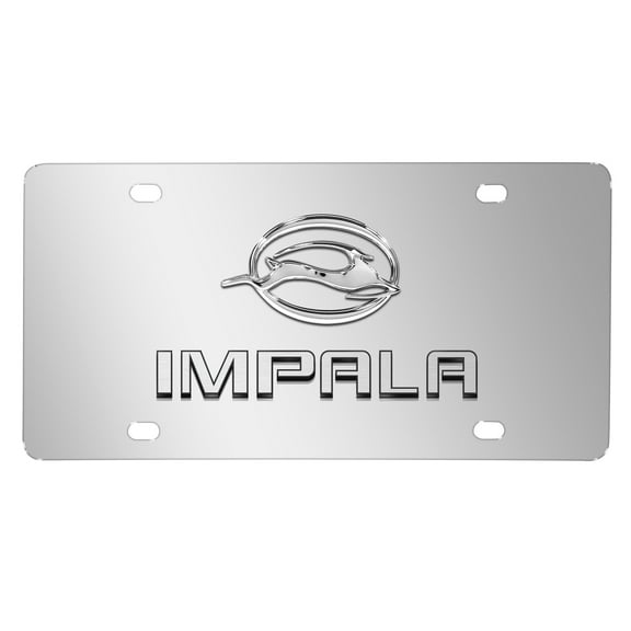 Chevrolet Impala 3D Dual Logo Mirror Chrome Stainless Steel License Plate
