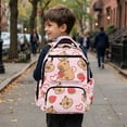 thumbnail image 4 of Yspwyqan Strawberry Heart Capybara Girls Backpack, 17 Inch Lightweight Laptop Backpack for School, Front Pocket Adjustable Straps Casual Purse for Primary Elementary Hiking, 4 of 7