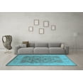 thumbnail image 3 of Ahgly Company Indoor Round Oriental Light Blue Traditional Area Rugs, 3' Round, 3 of 4
