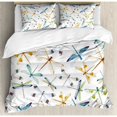 thumbnail image 3 of Dragonfly Duvet Cover Set Twin Size, Moth Butterfly Like Bugs in Watercolor Print Modern Minimalist Design Art Print, Decorative 2 Piece Bedding Set with 1 Pillow Sham, Multicolor, by Ambesonne, 3 of 3