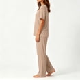 thumbnail image 6 of Gytharion Lounge Pj Sets for Women Plus Size Summer 11-Piece Modal Pajama Sets Solid Color Short Sleeve Crew Neck Tops with Drawstring Pants Women's Ice Silk Home Sleepwear Sets, 6 of 6