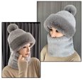 thumbnail image 2 of Bufanda y gorro a prueba de viento para mujer 2 en 1, bufanda de franela para mujer, gorro de esquí cálido para invierno, gorro de ciclismo, bufanda, gorro, protección para las orejas,, 2 of 5