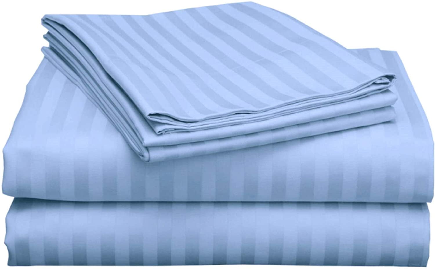New Deluxe 1PCs 100% Egyptian Cotton Fitted Sheet 800TC Fit Pocket Striped Taupe 