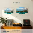 thumbnail image 3 of Elephant Stock Bermuda Beach Houses Wall Art - Horizontal Multi Panel Canvas - Living Room Wall Decor - Beach Multi Panel - Blue And Teal Decor - 30" x 18", 3 of 4