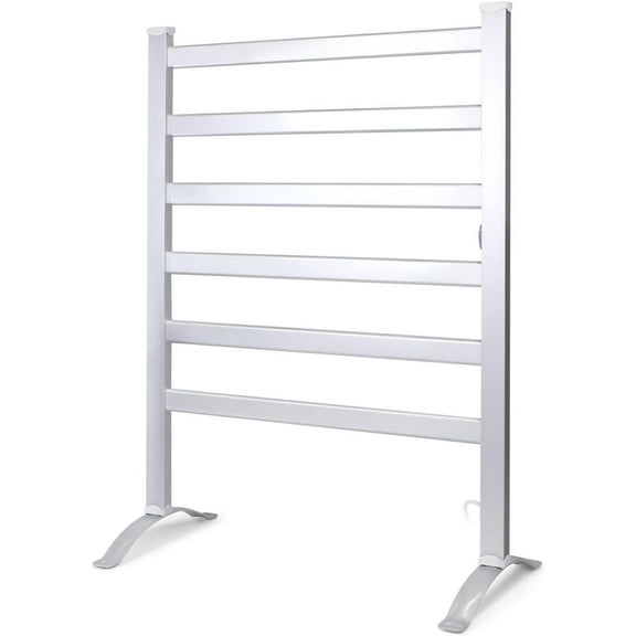 2-in-1 Towel Warmer and Drying Rack, Heated Towel Rack, Free Standing & Wall Mount (UL Certified) with 6 Bars & Aluminum Frame for Bathroom