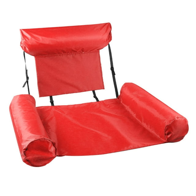 Graflsoa Inflatable Pool Lounge Chair with Backrest, Lightweight 0.4kg, Red - Perfect for Relaxing by the Pool, Lake, or Beach