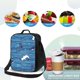 thumbnail image 4 of Disketp Sharks on White Blue Striped Bolsa Térmica Estampada para Almuerzo, Lonchera para Hombres y Mujeres Adultos, 4 of 7