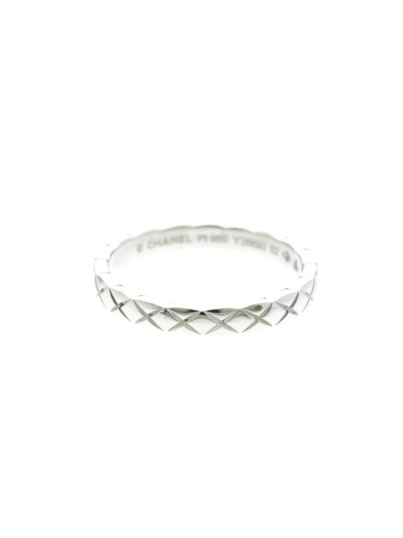 Pre-Owned Chanel Coco Crush Ring Mini Model Platinum Fashion No Stone Band Ring Silver
