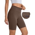 thumbnail image 2 of Rosvigor 2 Pack Women’s Biker Shorts 8" High Waisted Yoga Shorts with Pockets No Front Seam Workout Running Gym Athletic Shorts, 2 of 8
