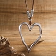 thumbnail image 3 of NSESSHome Bayetss Heart Necklaces For Women Beautiful Vintage Adjustable Large Love Pendant Necklace With Leather Rope Chain, 3 of 4