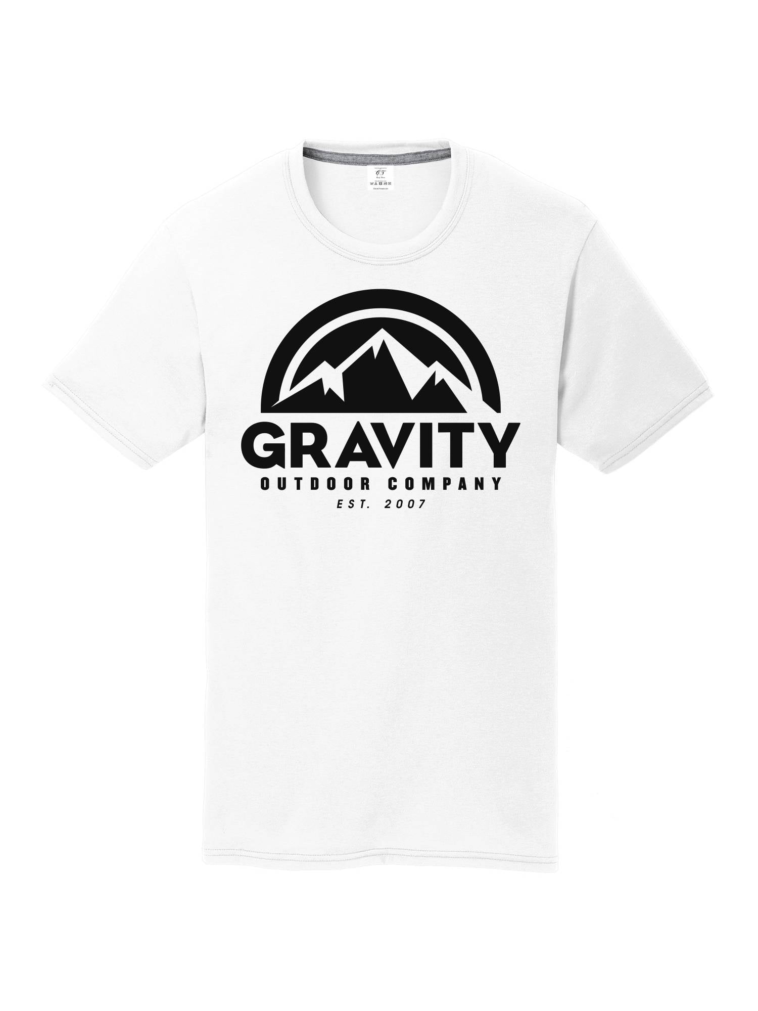Gravity Outdoor Co. Youth Performance T-Shirt - Black Logo - White - Large