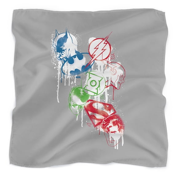 Justice League Splatter Icons Bandana (21 in x 21 in)