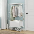 thumbnail image 4 of Gumesh Portable 2-Tier Wardrobe Rack With Curtain | Shelves + Hanging Rod | Freestanding Closet Organizer, 4 of 6