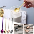 thumbnail image 1 of Cuchara de Mango Largo Colorida, Material Duradero de Acero Inoxidable, Mango Fácil de Agarrar, para Mezclar Té y Café, Uso En La Cocina Doméstica, Esencial para Fiestas, Tamaño de 5.1 Pulga, 1 of 2