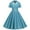 Blue, variant on Miluxas Women Notch Lapel Vintage V-Neck Cocktail Swing Dress 50s 60s Button up Prom Midi Evening Dress Red 10(XL)