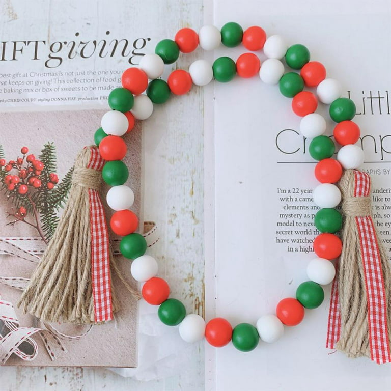 Wholesale GORGECRAFT Christmas Wood Bead Garland Tassel Green Red Wooden  Beads Wall Hanging with Jute Rope Xmas Tree Tassel Rustic Farmhouse  Christmas Tiered Tray Decorations for Holiday Ornaments Decor 