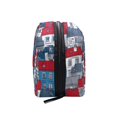 thumbnail image 4 of 6.5x2.5x4 In Printed Makeup Bag Organizer with 5 Compartments Travel Toiletry Pouch Bag Red Houses with Blue Windows, 4 of 6