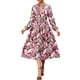thumbnail image 1 of Vestido, Vestido de manga larga para mujer Vestido plisado con cinturón elástico en la cintura para Abody  Rosa/Pequeña, 1 of 7