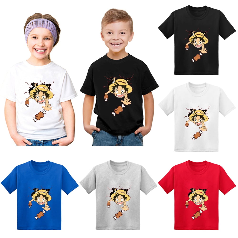One Piece Retro Scoop Neck T Shirts Boys Girls Anim Tee Shirt For Girl Shirt Kids Walmart Com