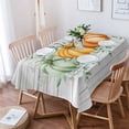 thumbnail image 4 of Sage Green Orange Fall Rectangle Tablecloths 60x162,Pumpkins Eucalyptus Thanksgiving Rustic Wood Table Cloth Table Cover Indoor/Outdoor Tabletop Decor for Wedding Holiday Party Dinner Baby Shower, 4 of 7