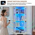 thumbnail image 4 of LELELINKY Farmhouse Corner Display Cabinet with Glass Doors, Corner Curio Cabinet with 3-Color LED Motion-Sensor Light, White, 4 of 11