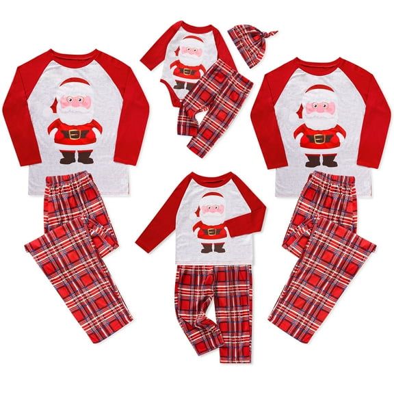 Viworld Family Matching Christmas Pajamas PJs Sets Adult Xmas Sleepwear Nightwear Santa Family clothes Set