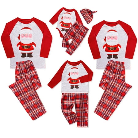 

Viworld Family Matching Christmas Pajamas Set Adult Kids Baby Xmas Nightwear PJs Set