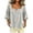 Gray, variant on Gingham Tops for Women Square Neck Half Button Puff 3/4 Sleeve Loose Casual Plaid Blouses for Summer Daily Vacation Wear