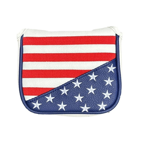 Ruiboury Durable Club de Golf Demi-Tour Club Couverture Nationale Unique Ronde PU Cuir Club Peluche pour Club de Drapeau Rond Club style Américain squar