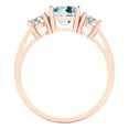 thumbnail image 4 of Three-Stone Engagement Ring for Women - 1.5ct Natural Swiss Blue Topaz in 14K Rose Gold Promise Ring, 4 of 6