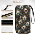thumbnail image 5 of Womens Wallet Bifold Ladies Cluth Bag Wristlet Wrist Strap Long Purse Peacock Design, 5 of 6