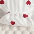 thumbnail image 4 of MEZZALL Girls Long Sleeve Heart Prints Ribbed Romper Bodysuit Suspender Pants Outfits Cozy Party Clothing Sets, 4 of 8