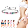 thumbnail image 3 of Pulseras para mujer, regalos para mujer, pulsera iónica de 3 mm con circonitas redondas y diamantes, pulsera de cristal, pulsera iónica., 3 of 5