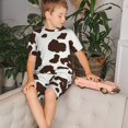 thumbnail image 4 of Fotbe Brown Cow Pijama Estampada de 2 Piezas para Niños – Ropa de Dormir de Manga Corta Cómoda para Niños y Niñas, Camiseta y Shorts de Algodón-Large, 4 of 6