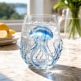 thumbnail image 2 of Ocean Animal Stemless Wine Glass, Coastal Nautical Table Decor, Sea Creature Themed Drinking Cup, Beach House Home Decor, Summer Party Tableware Accent, 2 of 7