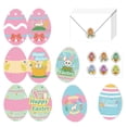 thumbnail image 1 of Spring Easter Candy Cards Set for Kids Bulk, Cute Egg Festival Bunny Rabbit Party Themed Greeting Cards With 6 Envelopes & 6 Stickers for Easter Basket Filler Gift & Classroom Party Favors, 1 of 8