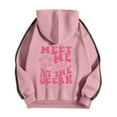 thumbnail image 4 of COMVALUE Cute Flower Hoodie for Woman Preppy Sweatshirts Trendy Puff Print Letter Graphic Hoodies Casual Pullover Tops (Pink, XL), 4 of 6