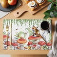 thumbnail image 2 of Pastoral Mushroom Fox Placemats Set of 12, Watercolor Eucalyptus Botanical Placemats for Dining Table, Place Mats for Kitchen Tabletop, Waterproof Wipeable Dining Table Mats Set, 2 of 9