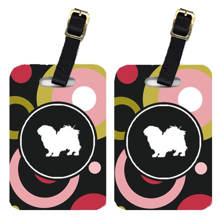 Pair of 2 Tibetan Spaniel Luggage Tags