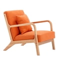 thumbnail image 5 of Zimtown Modern Arm Chair Mid-Century Upholstered Accent Chair Fabric Wood Frame Lazy Sofa Chair Comfy Leisure Couch with Free Pillow, 5 of 12