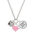 thumbnail image 1 of Delight Jewelry Silvertone Small Panther - Mascot - Light Pink Heart Nurse Strong Zoe Necklace, 1 of 4